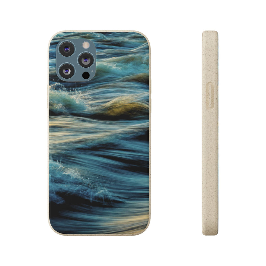 Wispy Waves | Bamboo Biodegradable Cases (iPhone 16, 15, 14, 13, 12, 11) Sustainable Phone Case Ocean Wave