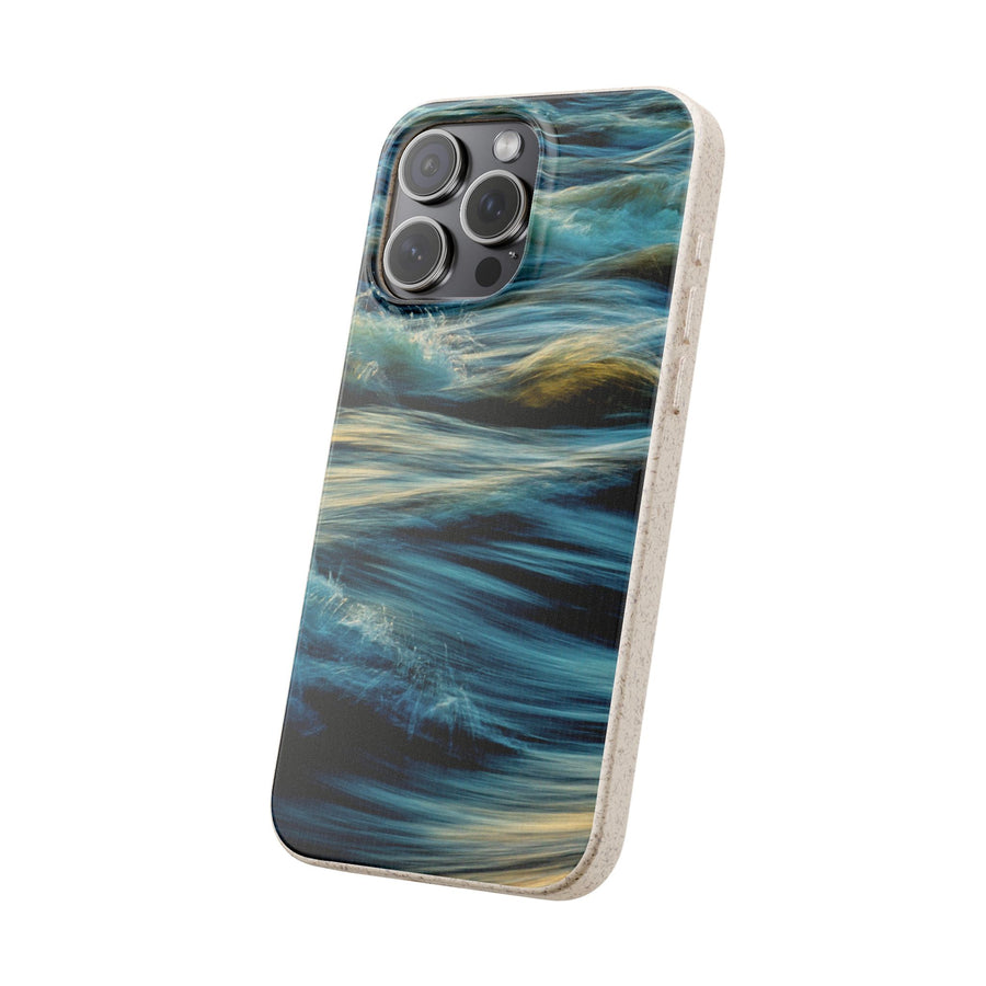 Wispy Waves | Bamboo Biodegradable Cases (iPhone 16, 15, 14, 13, 12, 11) Sustainable Phone Case Ocean Wave