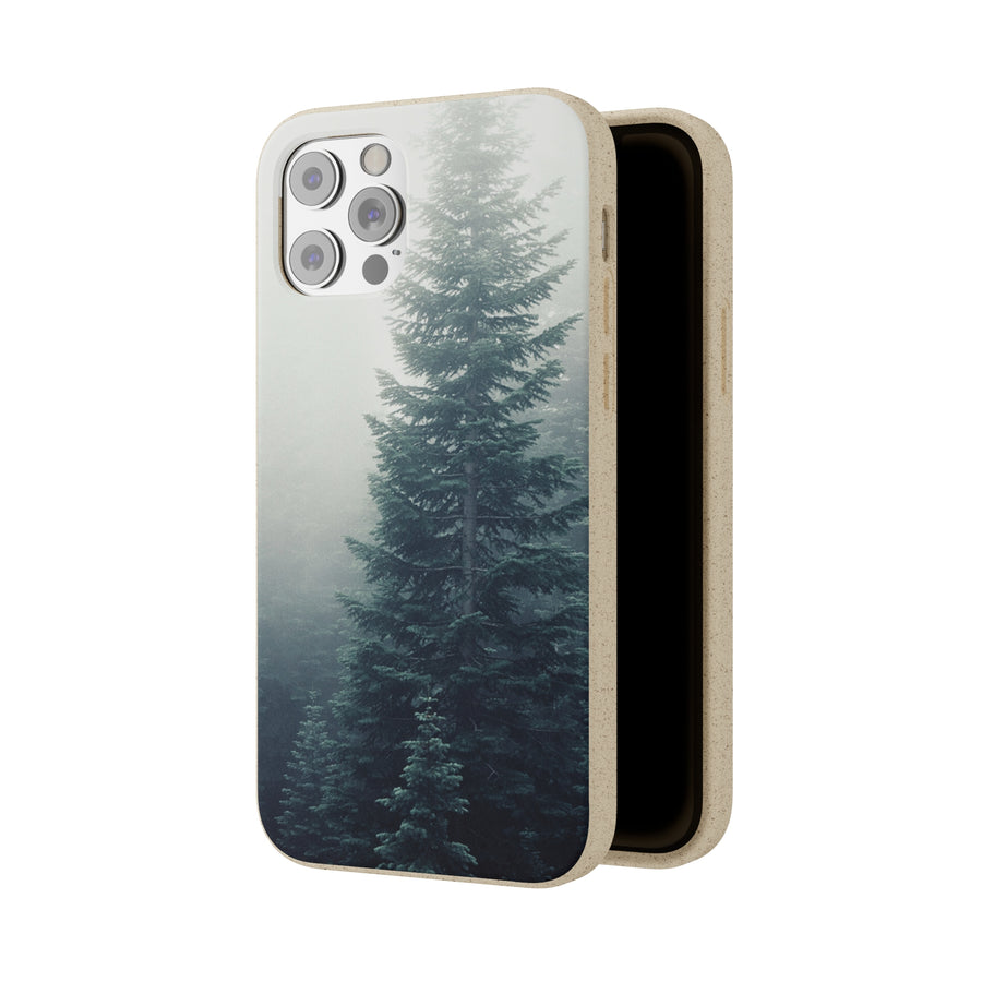 Foggy Trees | Bamboo Biodegradable Cases (iPhone 11, 12, 13) Sustainable Phone Case Eco-friendly Case