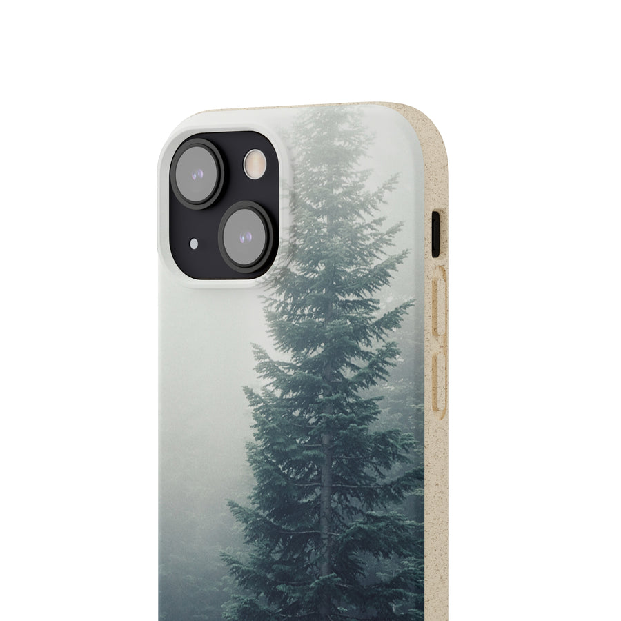 Foggy Trees | Bamboo Biodegradable Cases (iPhone 11, 12, 13) Sustainable Phone Case Eco-friendly Case