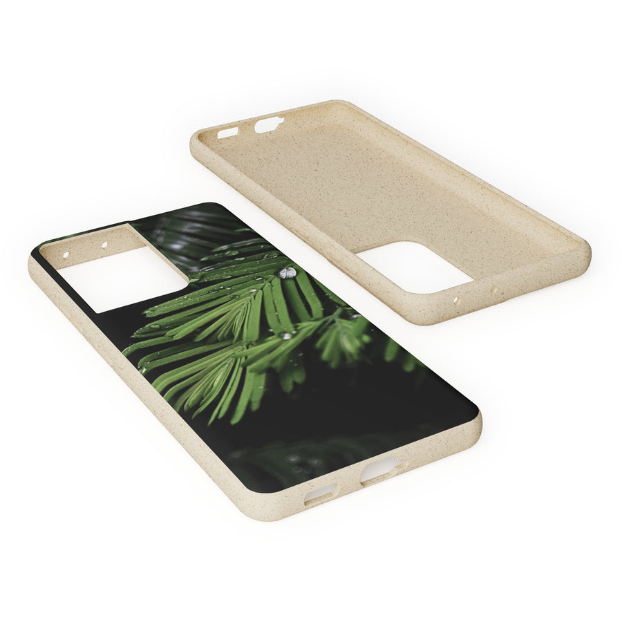 Fern Drops | Bamboo Biodegradable Cases (Samsung S20, S21, S22) Sustainable Phone Case Plant Case