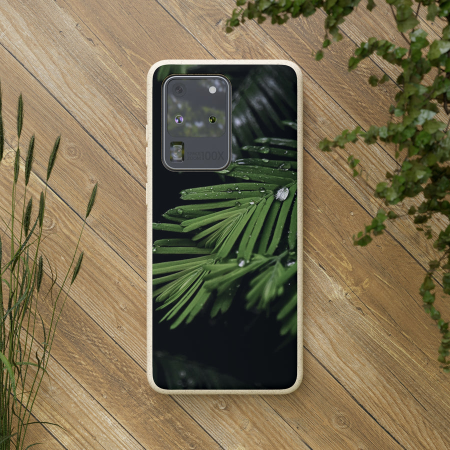 Fern Drops | Bamboo Biodegradable Cases (Samsung S20, S21, S22) Sustainable Phone Case Plant Case