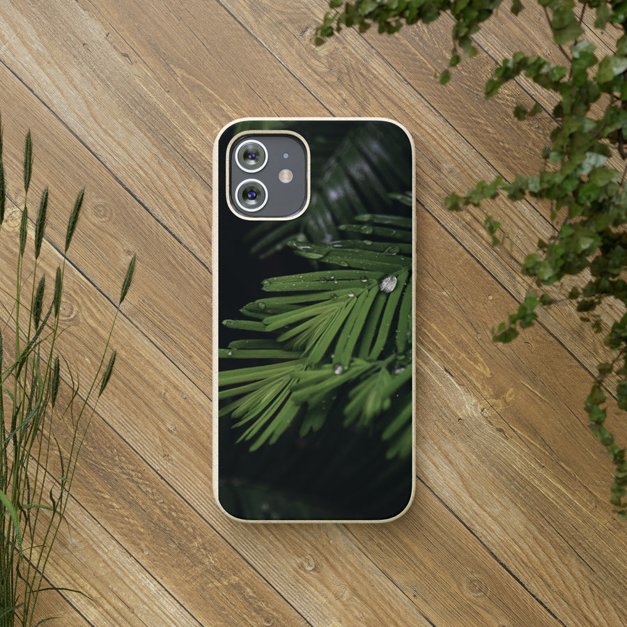 Fern Drops | Bamboo Biodegradable Cases (iPhone 11, 12, 13) Sustainable Phone Case Ocean Phone Case Eco-Friendly Plant Case