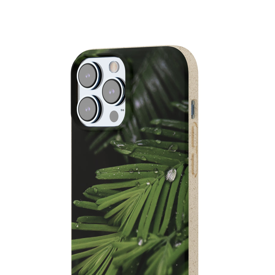 Fern Drops | Bamboo Biodegradable Cases (iPhone 11, 12, 13) Sustainable Phone Case Ocean Phone Case Eco-Friendly Plant Case