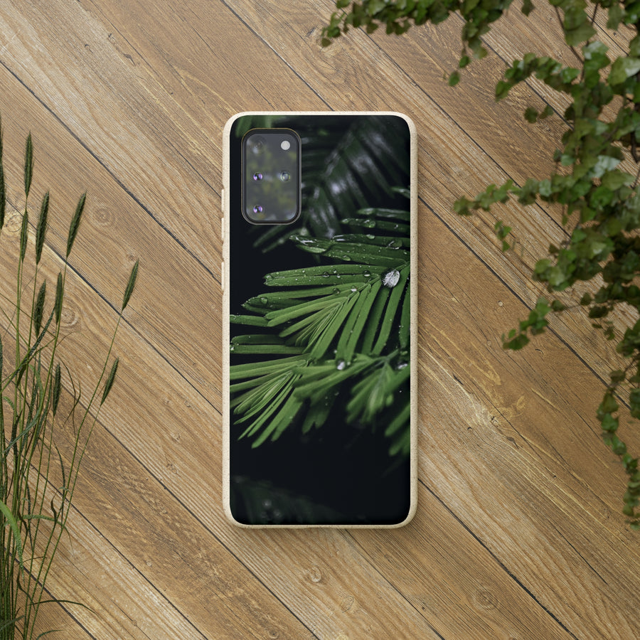 Fern Drops | Bamboo Biodegradable Cases (Samsung S20, S21, S22) Sustainable Phone Case Plant Case