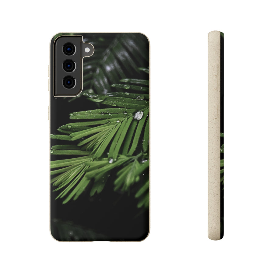 Fern Drops | Bamboo Biodegradable Cases (Samsung S20, S21, S22) Sustainable Phone Case Plant Case