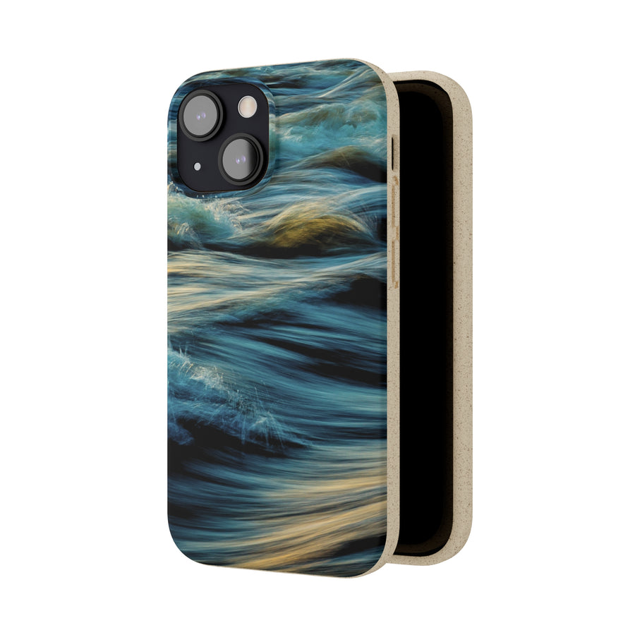 Wispy Waves | Bamboo Biodegradable Cases (iPhone 11, 12, 13) Sustainable Phone Case Ocean Phone Case Wave Case Eco-friendly Phone Case