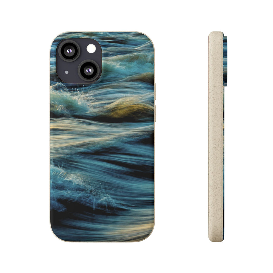 Wispy Waves | Bamboo Biodegradable Cases (iPhone 16, 15, 14, 13, 12, 11) Sustainable Phone Case Ocean Wave