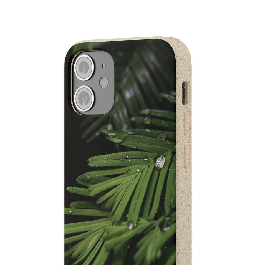 Fern Drops | Bamboo Biodegradable Cases (iPhone 11, 12, 13) Sustainable Phone Case Ocean Phone Case Eco-Friendly Plant Case