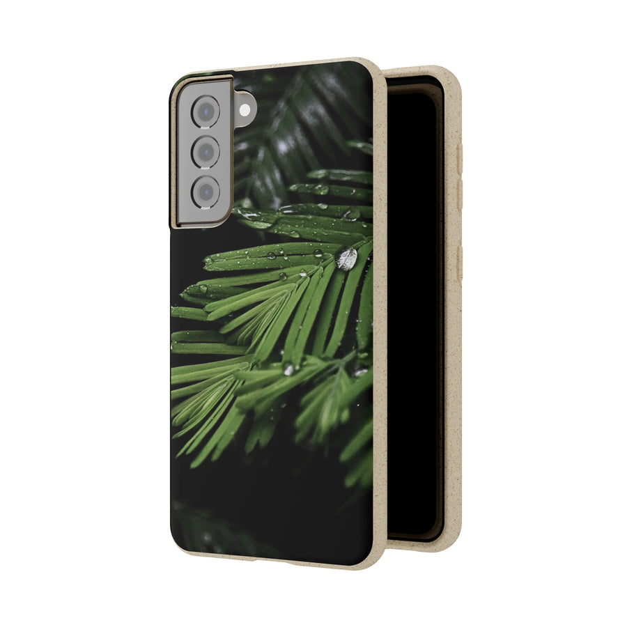 Fern Drops | Bamboo Biodegradable Cases (Samsung S20, S21, S22) Sustainable Phone Case Plant Case