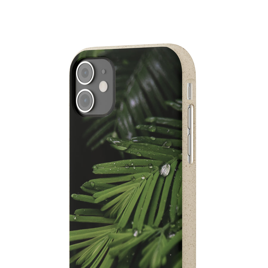 Fern Drops | Bamboo Biodegradable Cases (iPhone 11, 12, 13) Sustainable Phone Case Ocean Phone Case Eco-Friendly Plant Case