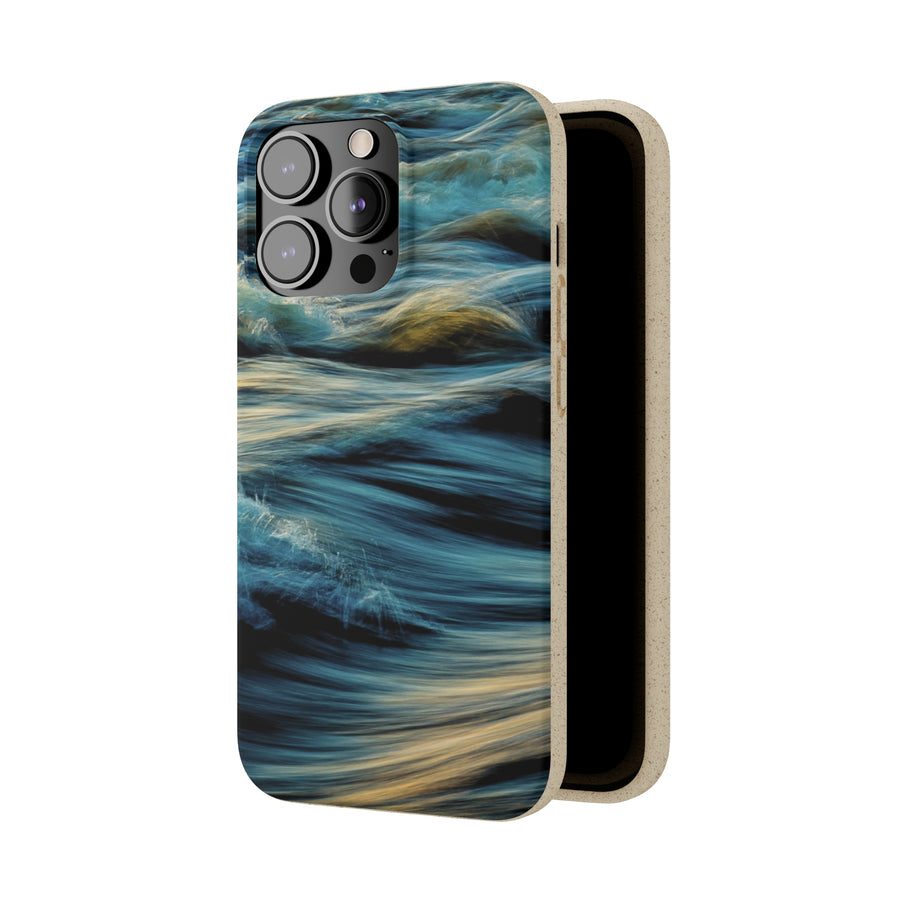 Wispy Waves | Bamboo Biodegradable Cases (iPhone 11, 12, 13) Sustainable Phone Case Ocean Phone Case Wave Case Eco-friendly Phone Case