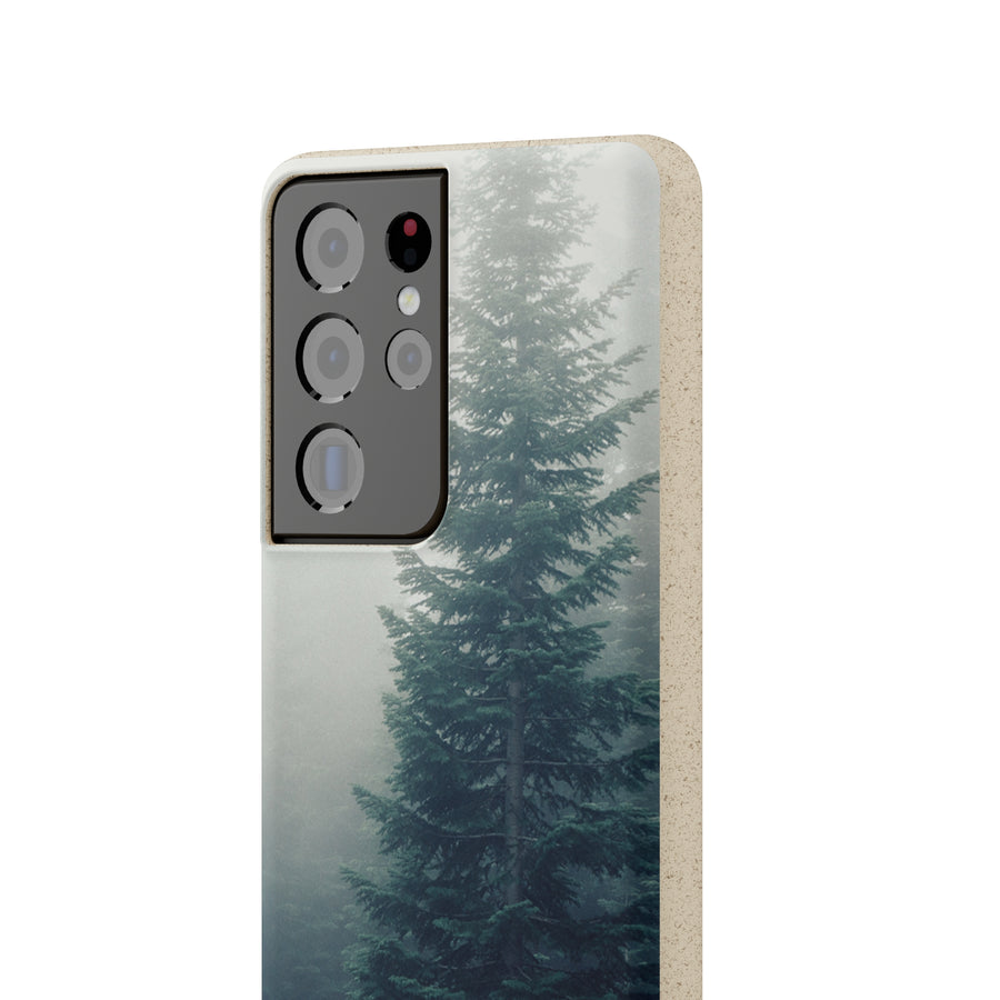 Foggy Trees | Bamboo Biodegradable Cases (Samsung S20, S21, S22) Sustainable Phone Cases Earth-friendly Case