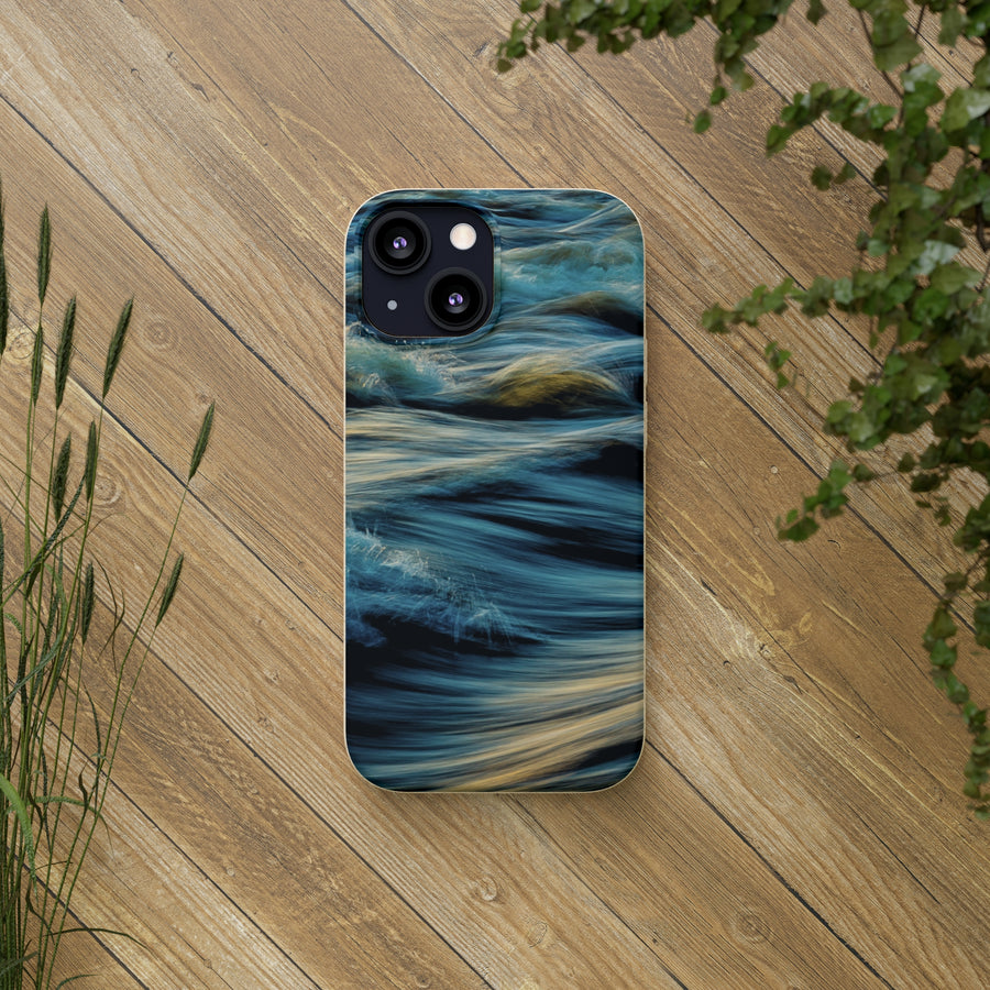 Wispy Waves | Bamboo Biodegradable Cases (iPhone 11, 12, 13) Sustainable Phone Case Ocean Phone Case Wave Case Eco-friendly Phone Case