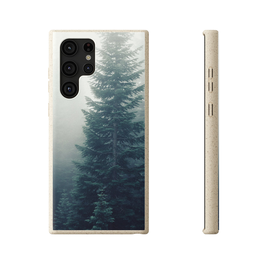 Foggy Trees | Bamboo Biodegradable Cases (Samsung S20, S21, S22) Sustainable Phone Cases Earth-friendly Case