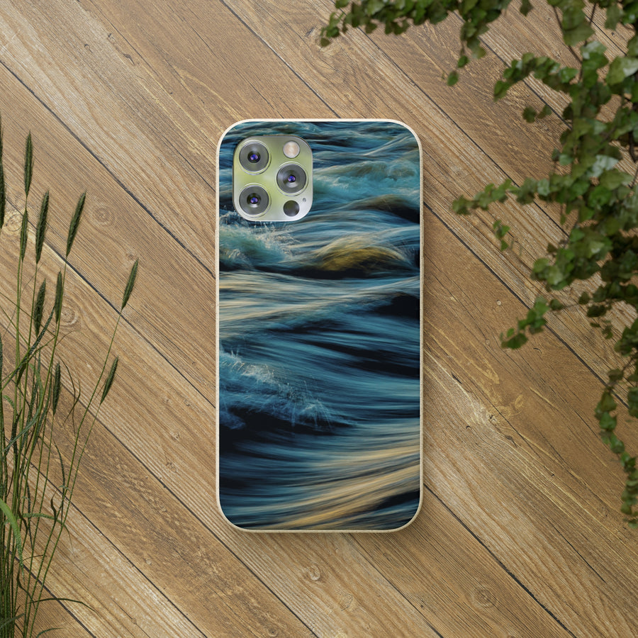 Wispy Waves | Bamboo Biodegradable Cases (iPhone 11, 12, 13) Sustainable Phone Case Ocean Phone Case Wave Case Eco-friendly Phone Case