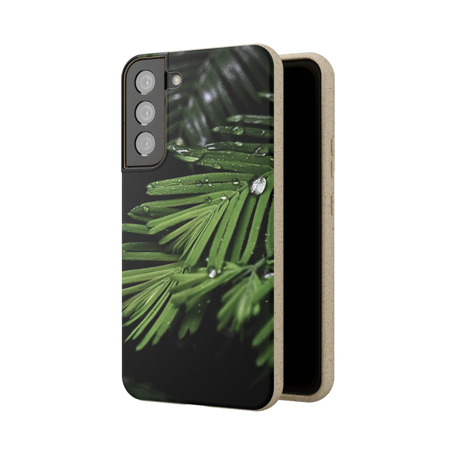 Fern Drops | Bamboo Biodegradable Cases (Samsung S20, S21, S22) Sustainable Phone Case Plant Case