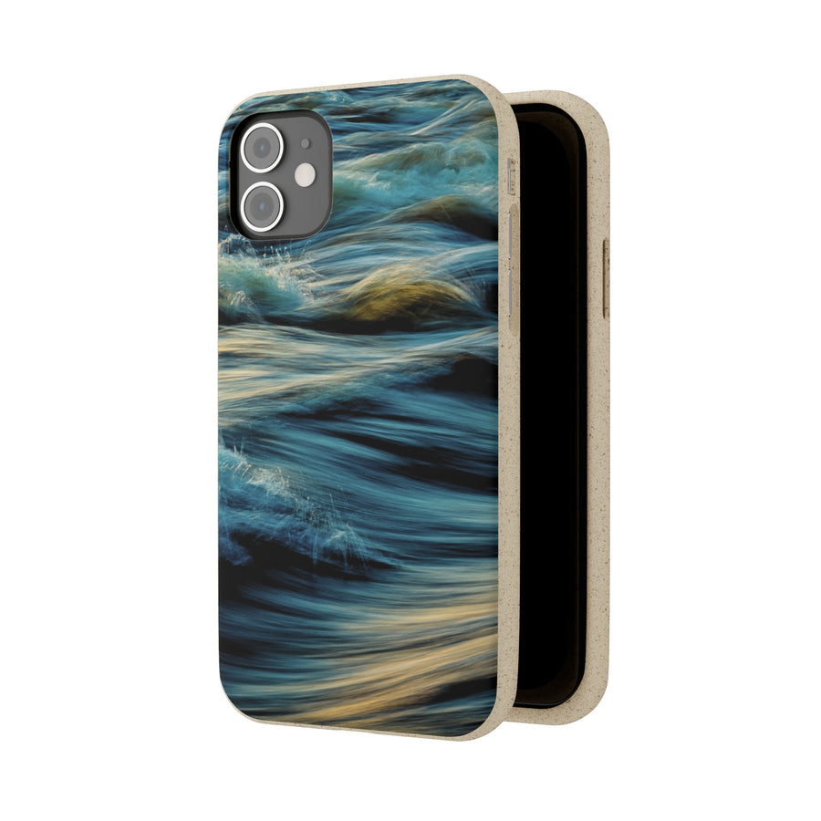 Wispy Waves | Bamboo Biodegradable Cases (iPhone 11, 12, 13) Sustainable Phone Case Ocean Phone Case Wave Case Eco-friendly Phone Case