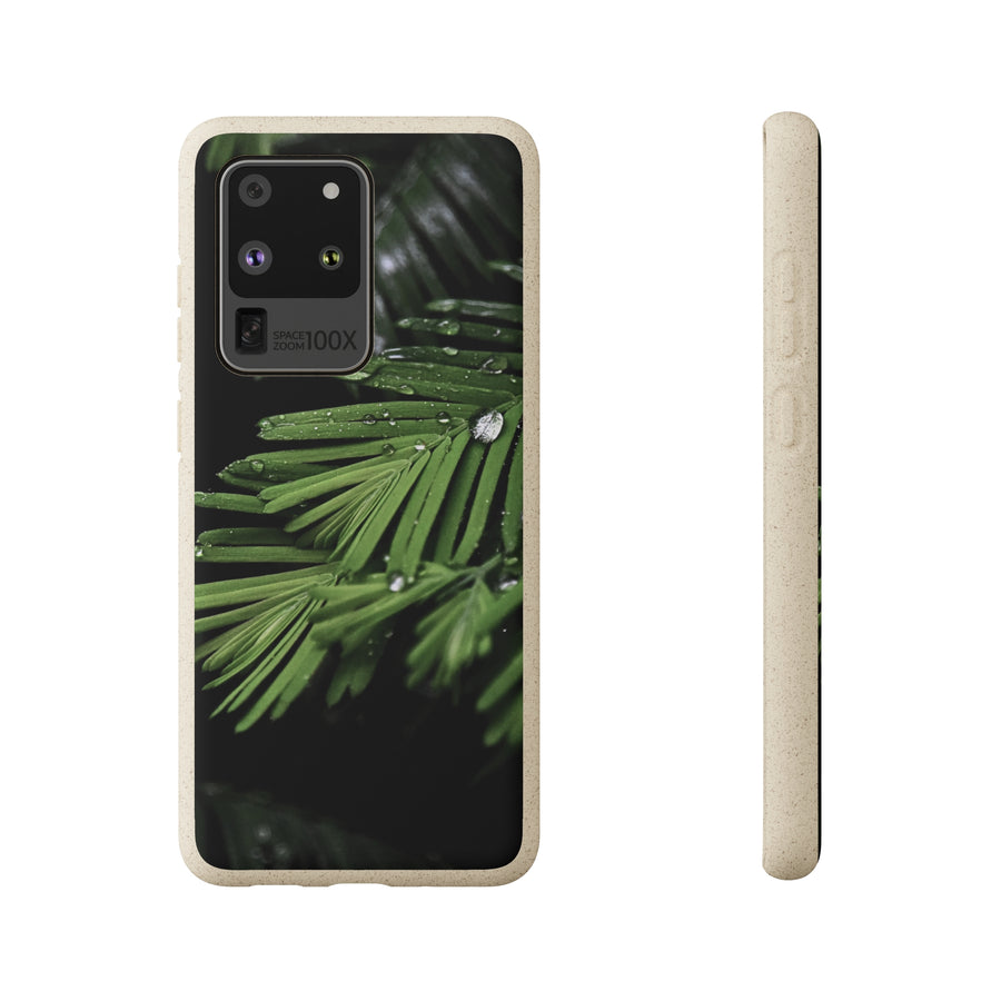 Fern Drops | Bamboo Biodegradable Cases (Samsung S20, S21, S22) Sustainable Phone Case Plant Case