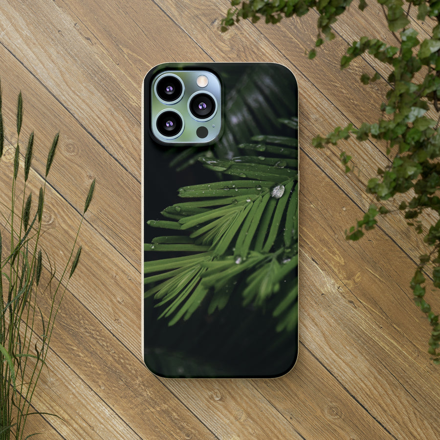 Fern Drops | Bamboo Biodegradable Cases (iPhone 11, 12, 13) Sustainable Phone Case Ocean Phone Case Eco-Friendly Plant Case