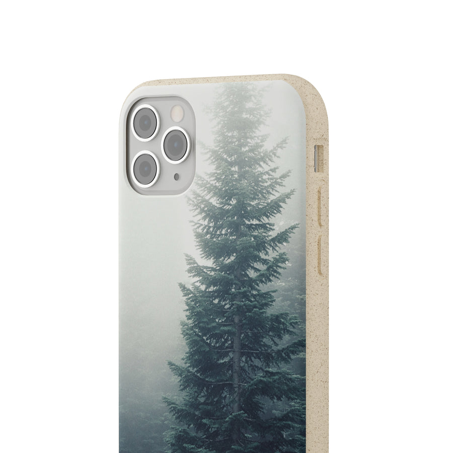 Foggy Trees | Bamboo Biodegradable Cases (iPhone 11, 12, 13) Sustainable Phone Case Eco-friendly Case