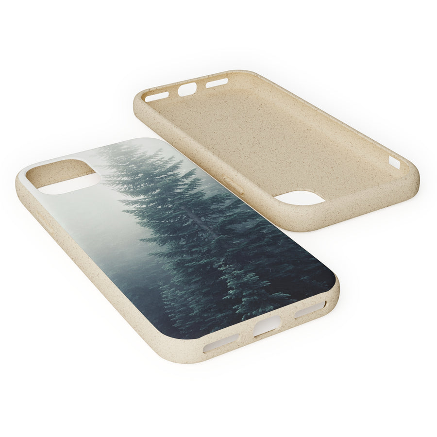 Foggy Trees | Bamboo Biodegradable Cases (iPhone 11, 12, 13) Sustainable Phone Case Eco-friendly Case