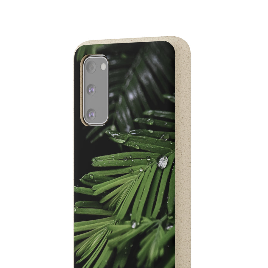 Fern Drops | Bamboo Biodegradable Cases (Samsung S20, S21, S22) Sustainable Phone Case Plant Case