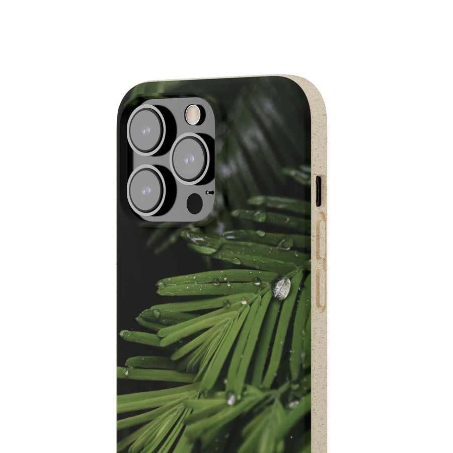 Fern Drops | Bamboo Biodegradable Cases (iPhone 11, 12, 13) Sustainable Phone Case Ocean Phone Case Eco-Friendly Plant Case