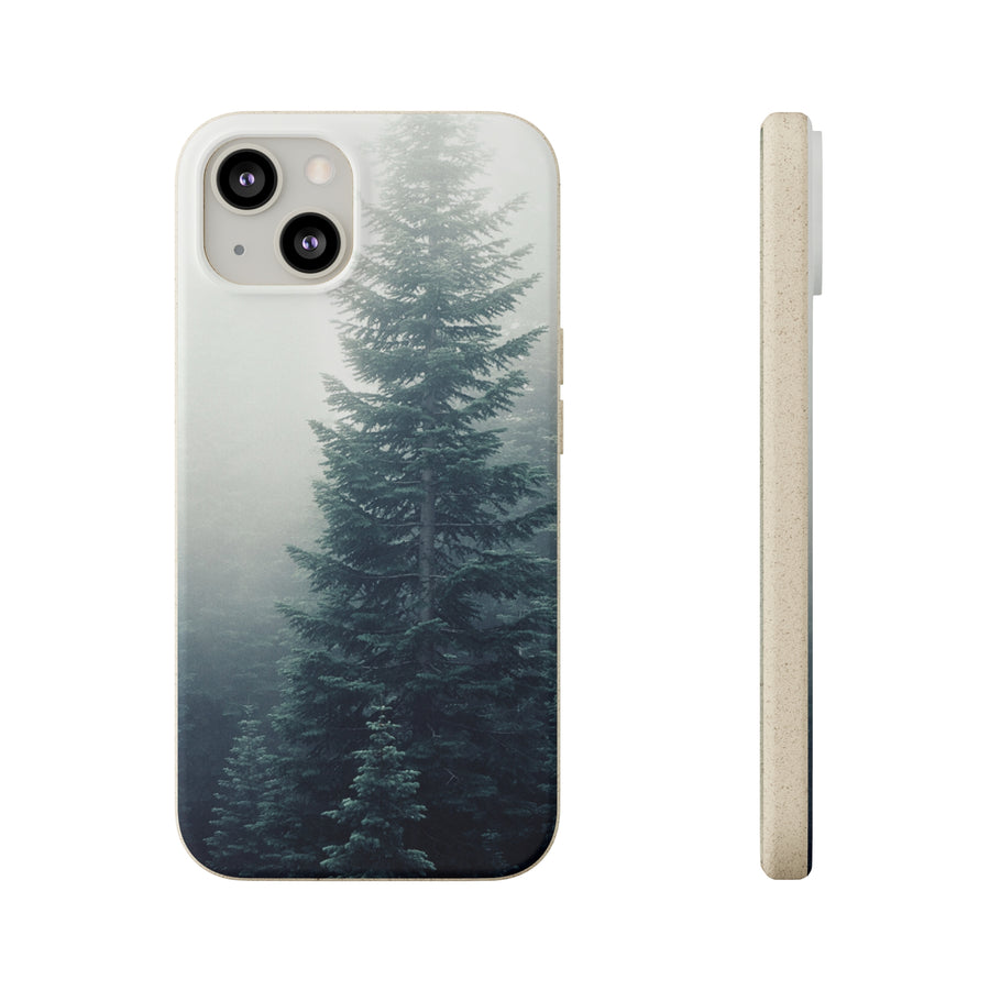 Foggy Trees | Bamboo Biodegradable Cases (iPhone 11, 12, 13) Sustainable Phone Case Eco-friendly Case