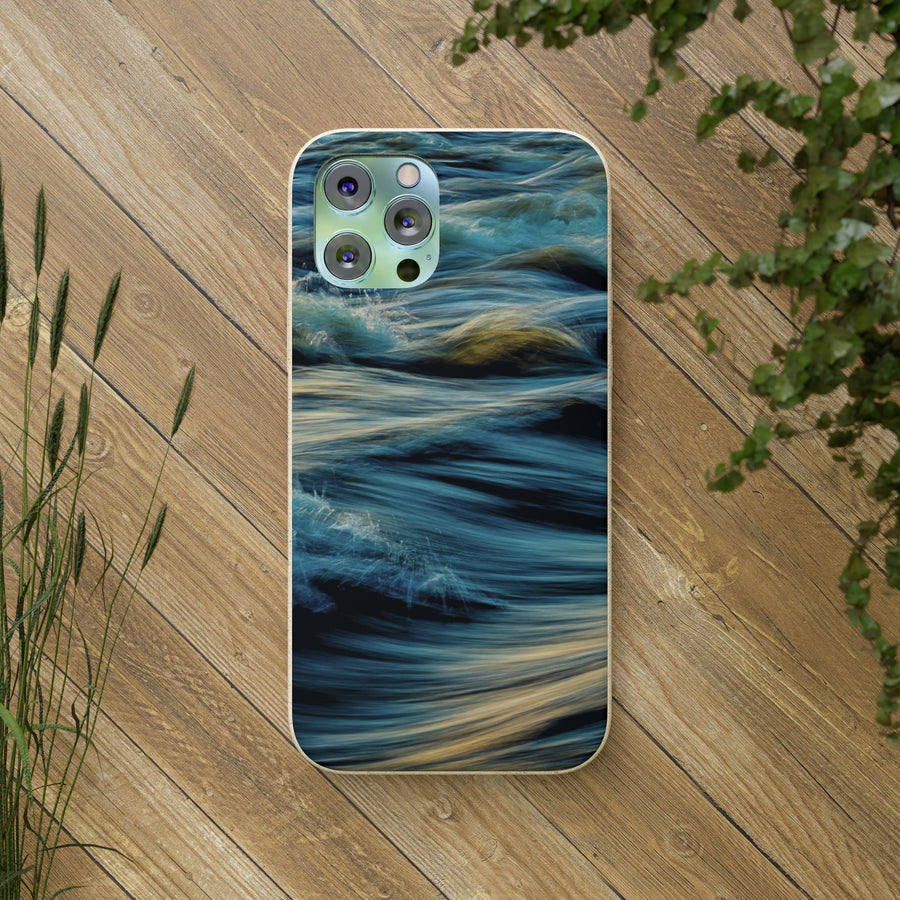 Wispy Waves | Bamboo Biodegradable Cases (iPhone 11, 12, 13) Sustainable Phone Case Ocean Phone Case Wave Case Eco-friendly Phone Case