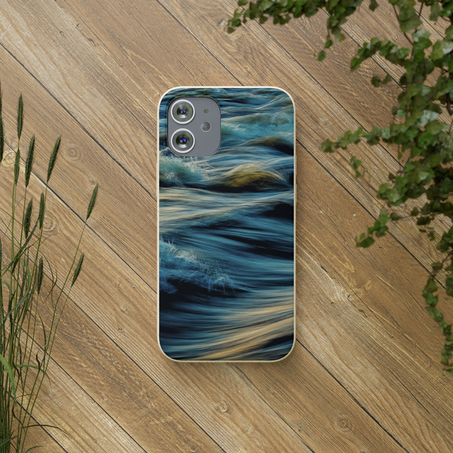 Wispy Waves | Bamboo Biodegradable Cases (iPhone 11, 12, 13) Sustainable Phone Case Ocean Phone Case Wave Case Eco-friendly Phone Case