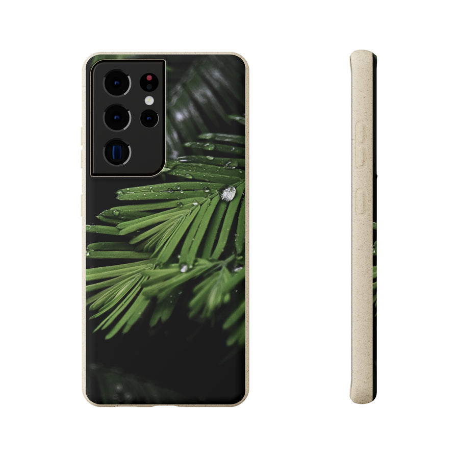 Fern Drops | Bamboo Biodegradable Cases (Samsung S20, S21, S22) Sustainable Phone Case Plant Case