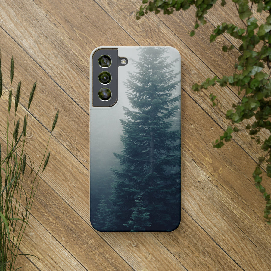 Foggy Trees | Bamboo Biodegradable Cases (Samsung S20, S21, S22) Sustainable Phone Cases Earth-friendly Case