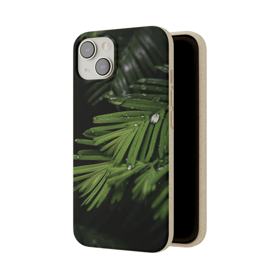 Fern Drops | Bamboo Biodegradable Cases (iPhone 11, 12, 13) Sustainable Phone Case Ocean Phone Case Eco-Friendly Plant Case