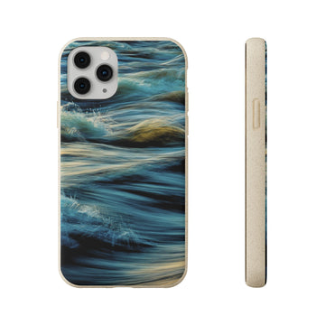 Wispy Waves | Bamboo Biodegradable Cases (iPhone 16, 15, 14, 13, 12, 11) Sustainable Phone Case Ocean Wave