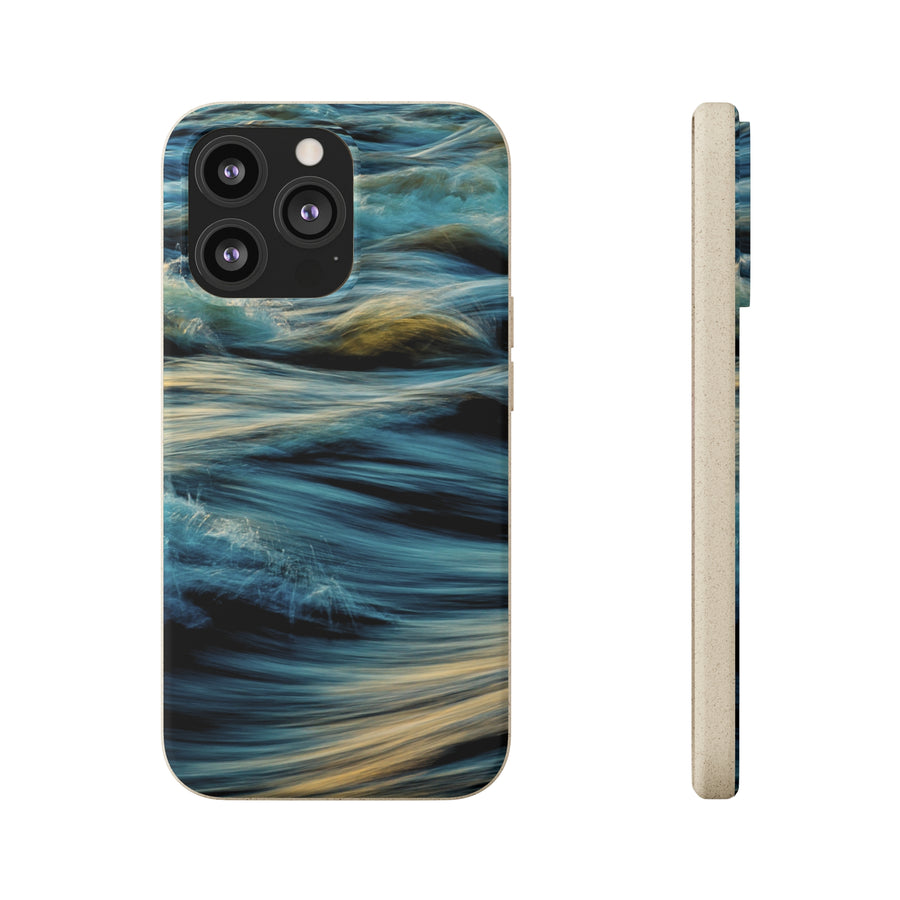 Wispy Waves | Bamboo Biodegradable Cases (iPhone 11, 12, 13) Sustainable Phone Case Ocean Phone Case Wave Case Eco-friendly Phone Case