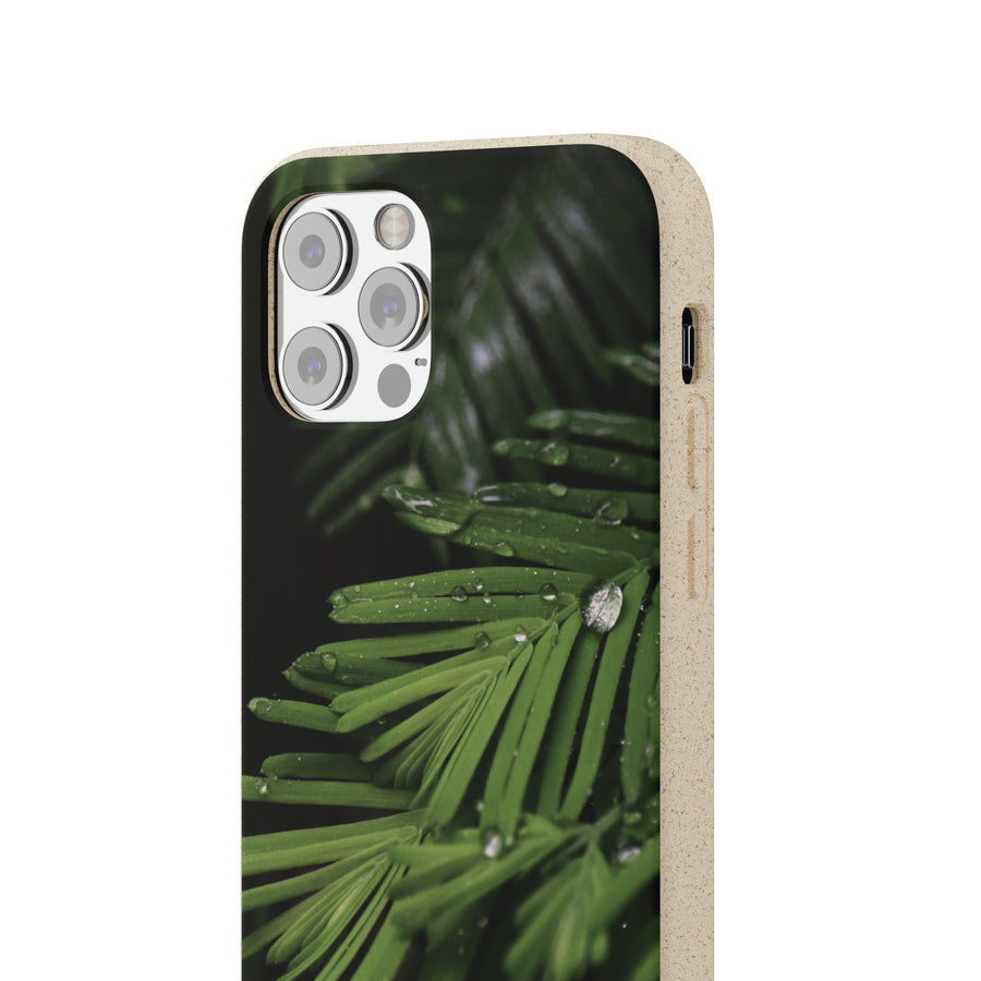 Fern Drops | Bamboo Biodegradable Cases (iPhone 11, 12, 13) Sustainable Phone Case Ocean Phone Case Eco-Friendly Plant Case