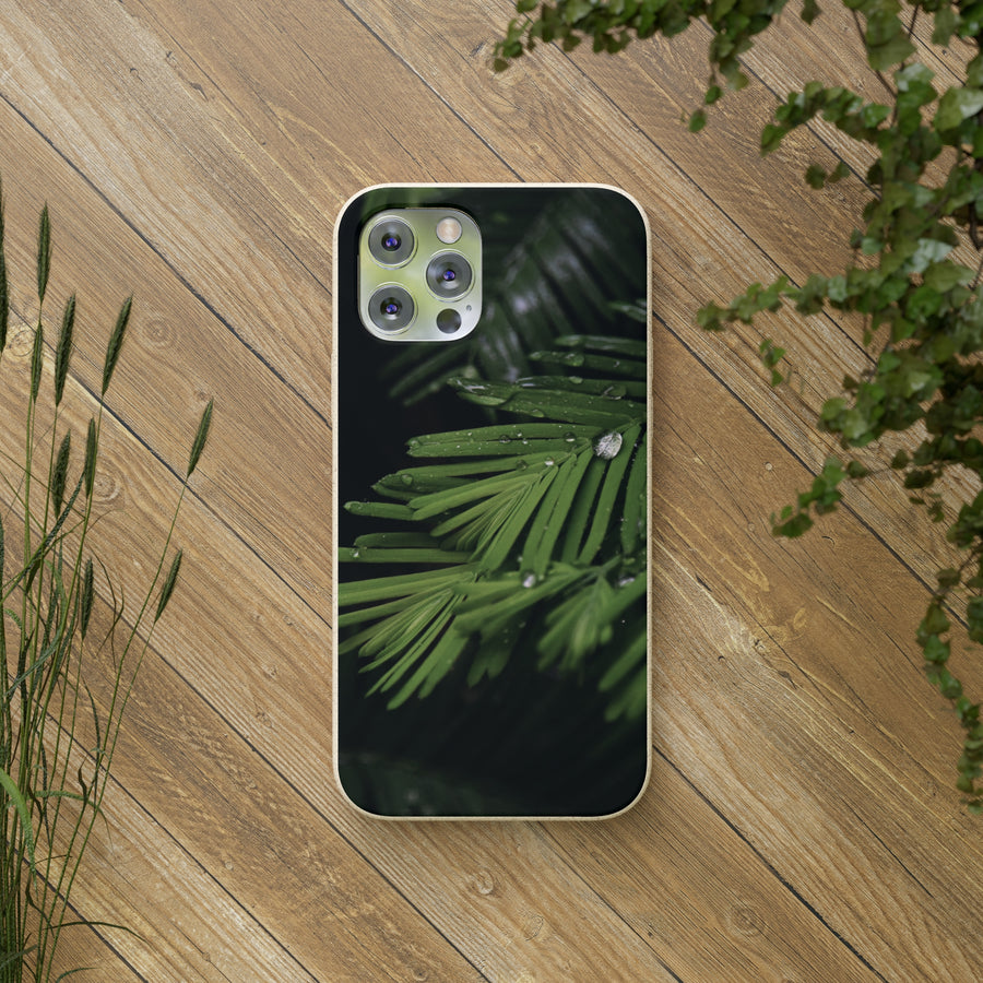 Fern Drops | Bamboo Biodegradable Cases (iPhone 11, 12, 13) Sustainable Phone Case Ocean Phone Case Eco-Friendly Plant Case