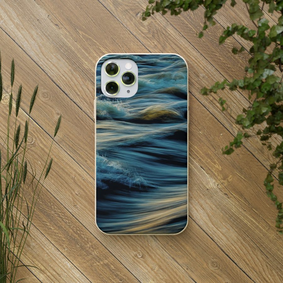 Wispy Waves | Bamboo Biodegradable Cases (iPhone 11, 12, 13) Sustainable Phone Case Ocean Phone Case Wave Case Eco-friendly Phone Case