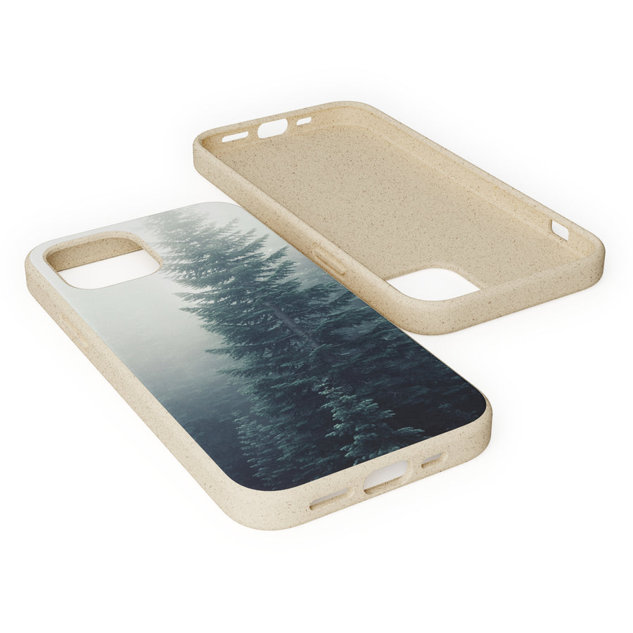 Foggy Trees | Bamboo Biodegradable Cases (iPhone 11, 12, 13) Sustainable Phone Case Eco-friendly Case