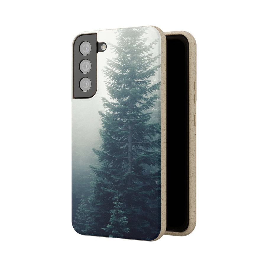 Foggy Trees | Bamboo Biodegradable Cases (Samsung S20, S21, S22) Sustainable Phone Cases Earth-friendly Case