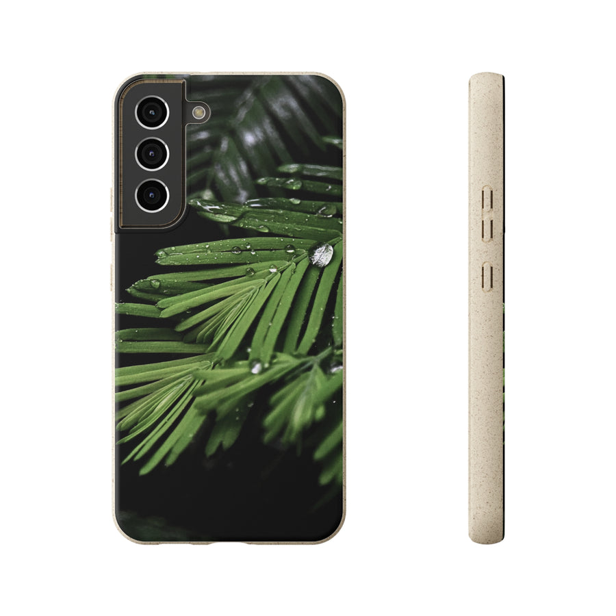 Fern Drops | Bamboo Biodegradable Cases (Samsung S20, S21, S22) Sustainable Phone Case Plant Case