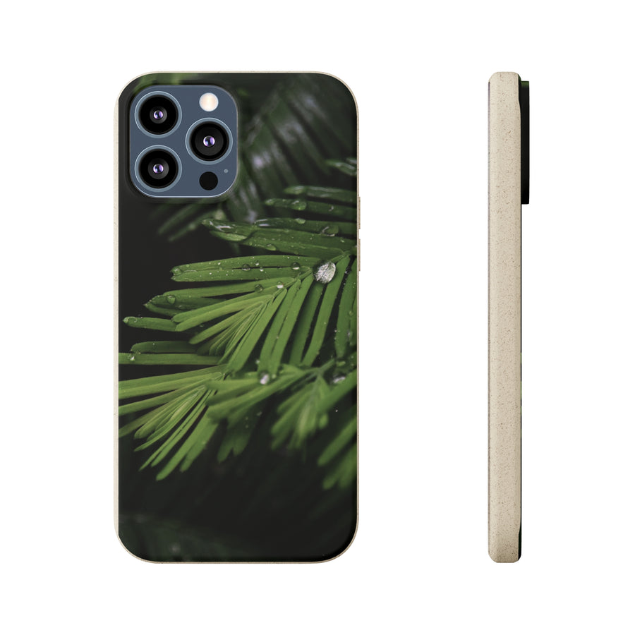 Fern Drops | Bamboo Biodegradable Cases (iPhone 11, 12, 13) Sustainable Phone Case Ocean Phone Case Eco-Friendly Plant Case