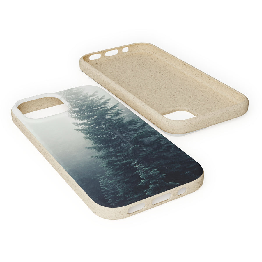 Foggy Trees | Bamboo Biodegradable Cases (iPhone 11, 12, 13) Sustainable Phone Case Eco-friendly Case