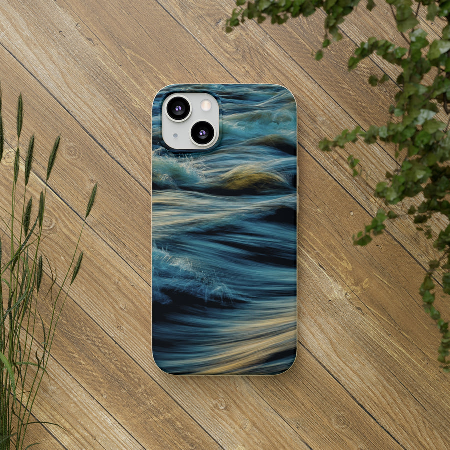 Wispy Waves | Bamboo Biodegradable Cases (iPhone 11, 12, 13) Sustainable Phone Case Ocean Phone Case Wave Case Eco-friendly Phone Case