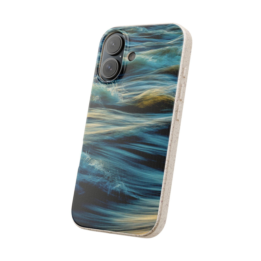 Wispy Waves | Bamboo Biodegradable Cases (iPhone 16, 15, 14, 13, 12, 11) Sustainable Phone Case Ocean Wave