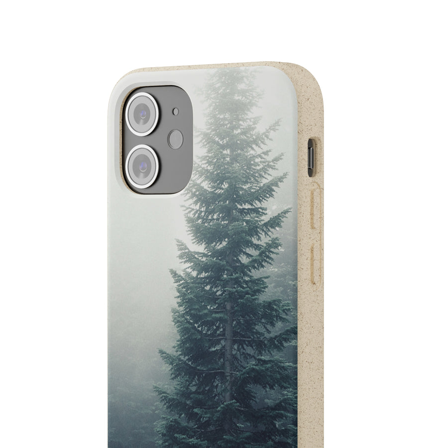 Foggy Trees | Bamboo Biodegradable Cases (iPhone 11, 12, 13) Sustainable Phone Case Eco-friendly Case