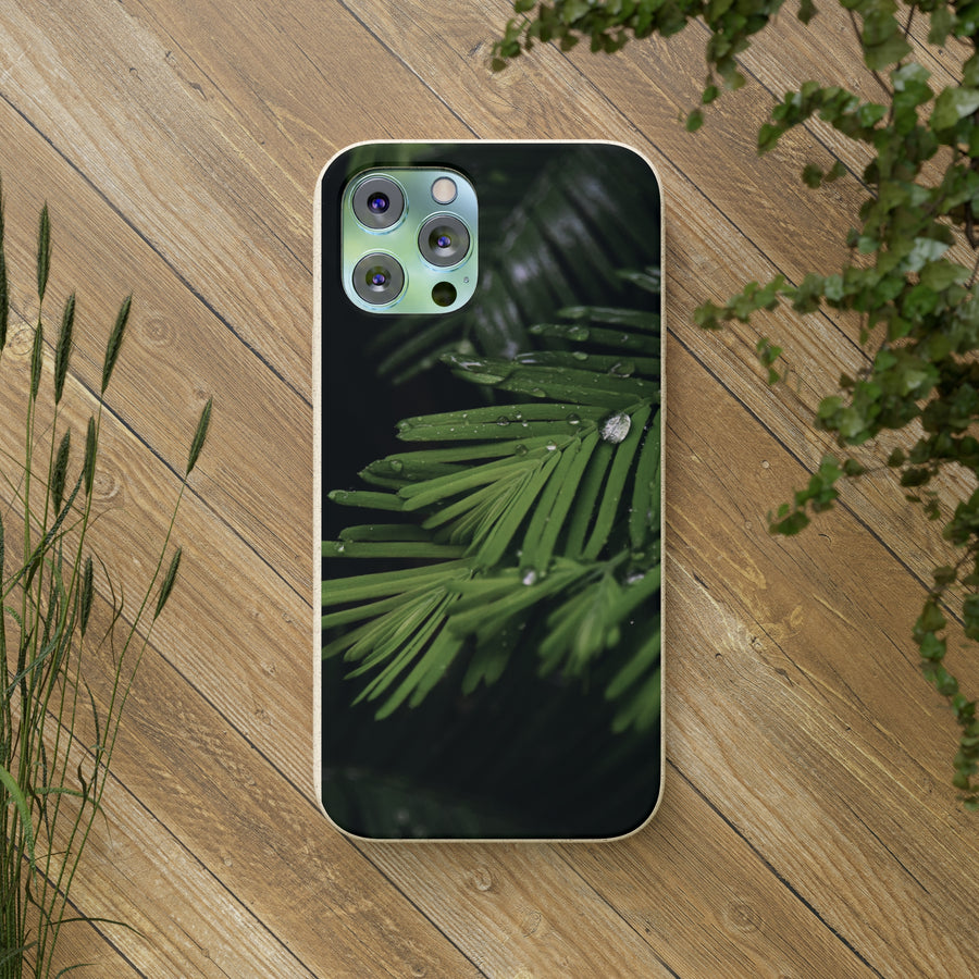 Fern Drops | Bamboo Biodegradable Cases (iPhone 11, 12, 13) Sustainable Phone Case Ocean Phone Case Eco-Friendly Plant Case