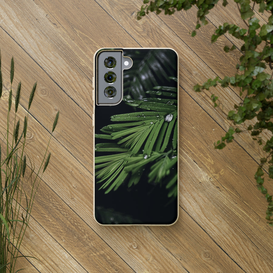 Fern Drops | Bamboo Biodegradable Cases (Samsung S20, S21, S22) Sustainable Phone Case Plant Case