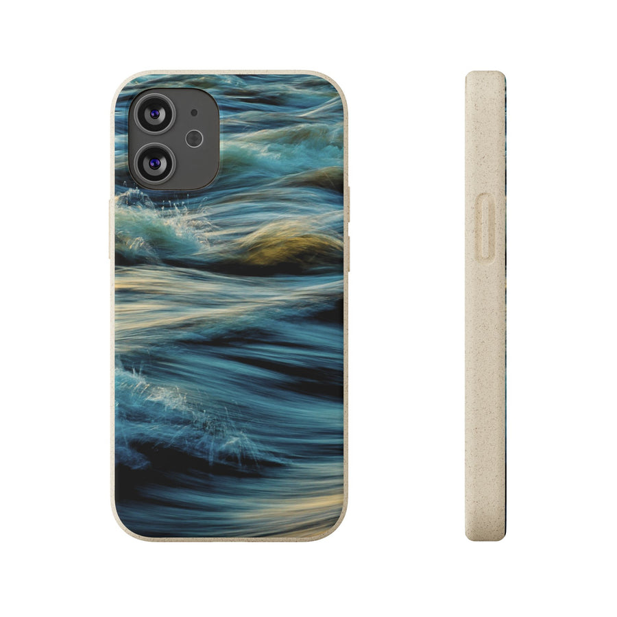 Wispy Waves | Bamboo Biodegradable Cases (iPhone 16, 15, 14, 13, 12, 11) Sustainable Phone Case Ocean Wave